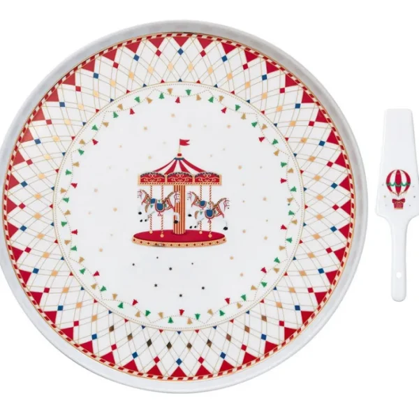 Plat à tarte 32 cm avec pelle Christmas Wonderland, Easy Life