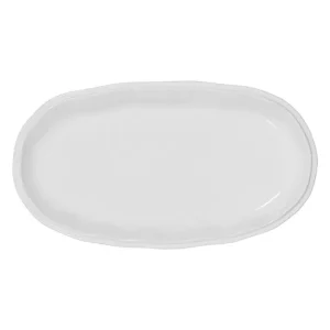 Plat ovale en faïence blanc 43 x 24 cm Darcy, Côté Table