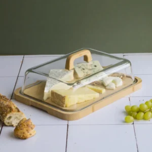 Plateau à fromage avec cloche en verre, Pebbly