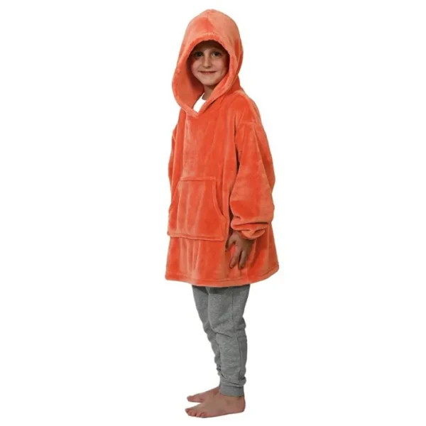 Poncho polaire pour enfant à capuche Ginger Corail, Sensei
