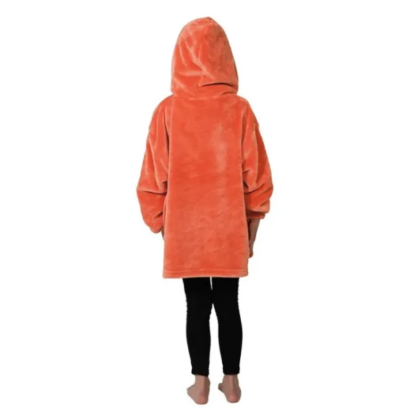 Poncho polaire pour enfant à capuche Ginger Corail, Sensei