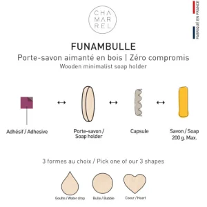 Porte-savon aimanté goutte en bois , Chamarrel