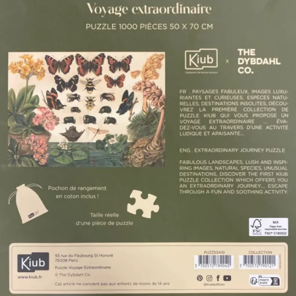 Puzzle de 1000 pièces Papillons, Kiub