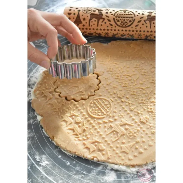 Rouleau empreinte bois Xmas, ScrapCooking