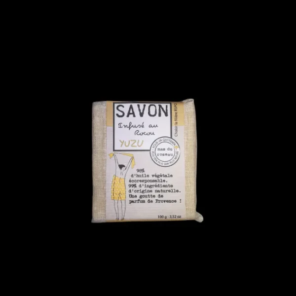 Savon parfumé coloré Yuzu, mas du roseau