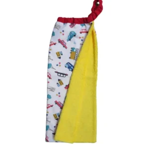 Serviette élastiquée Véhicules Multicolores, Les Petits Pinpins