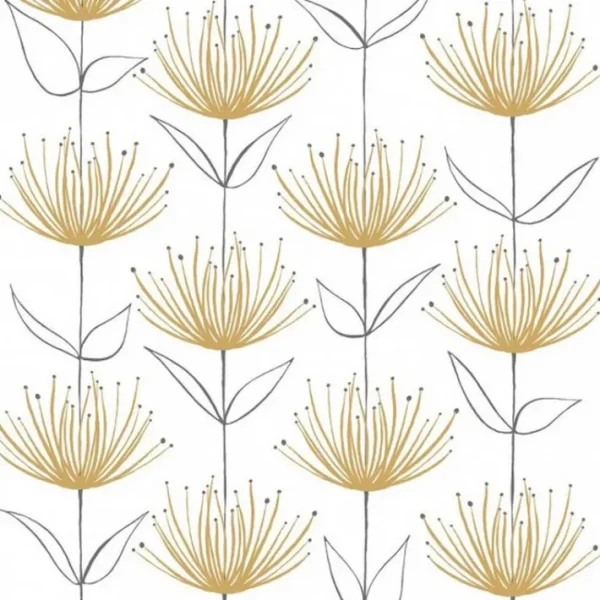 20 serviettes en papier Flowers on Fire Gold, PaperProduct Design