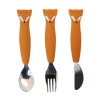 Set 3 couverts silicone Mr Fox, Trixie