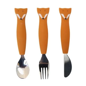 Set 3 couverts silicone Mr Fox, Trixie