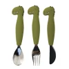 Set 3 couverts silicone Mr Dino, Trixie