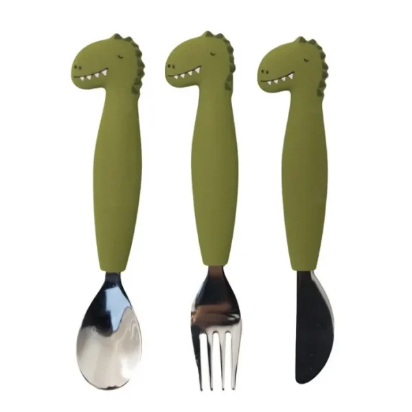 Set 3 couverts silicone Mr Dino, Trixie
