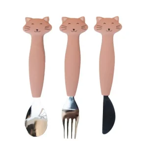 Set 3 couverts silicone Mrs Cat, Trixie