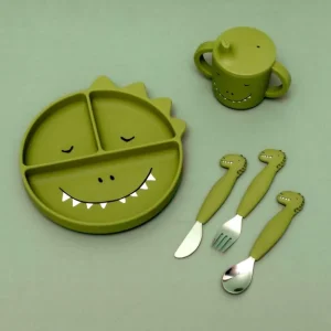 Set 3 couverts silicone Mr Dino, Trixie