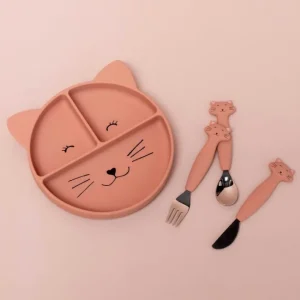 Set 3 couverts silicone Mrs Cat, Trixie