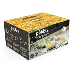 Set de 5 boîtes en verre, Pebbly