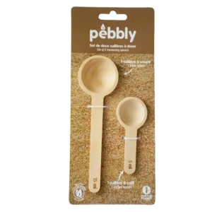 Set de 2 cuillères à doser en bambou, pebbly