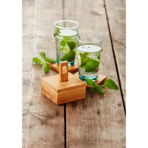 Set de 6 dessous de verre carrés Bambou, Point Virgule