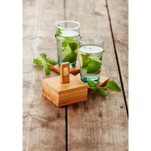 Set de 6 dessous de verre carrés Bambou, Point Virgule