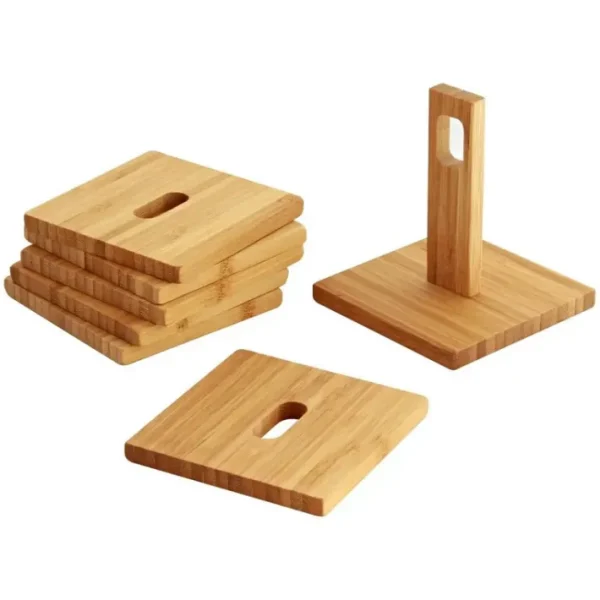 Set de 6 dessous de verre carrés Bambou, Point Virgule