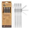 Set de 4 pailles flexibles argent, Turtleneck® Straw