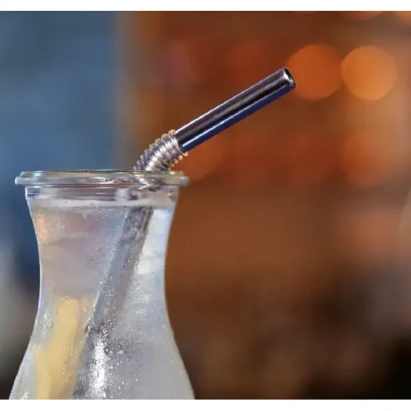 Set de 4 pailles flexibles argent, Turtleneck® Straw