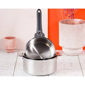 Série de 3 casseroles Amovibles + 1 poignée noire Mutine, Cristel