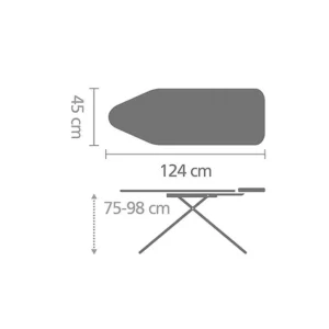Table à repasser 124x45 cm Perfectflow Spring, Brabantia
