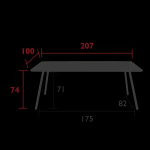 Table Luxembourg  207 x 100 cm , Fermob