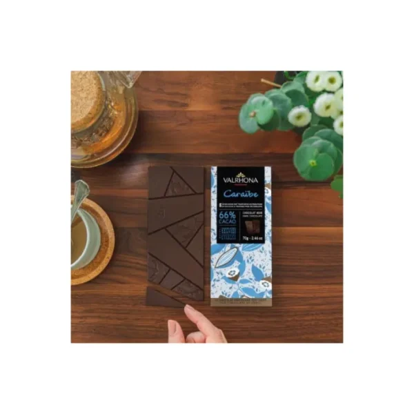 Tablette chocolat noir Caraïbe 66%, Valrhona