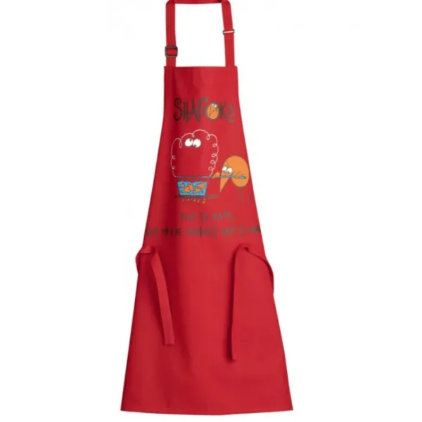 Tablier de cuisine Shadoks "Plus ça rate" rouge,Winkler