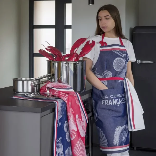 Tablier Gastronomie Bleu, Le Jacquard Français