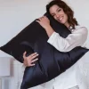 Taie d'Oreiller en Soie 65 x 65 cm Bleu Nuit, Emily's Pillow