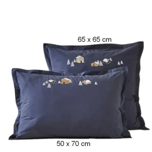 Taie d'oreiller Percale Au Cœur de La Vallée Pierre Bleue, Sylvie Thiriez