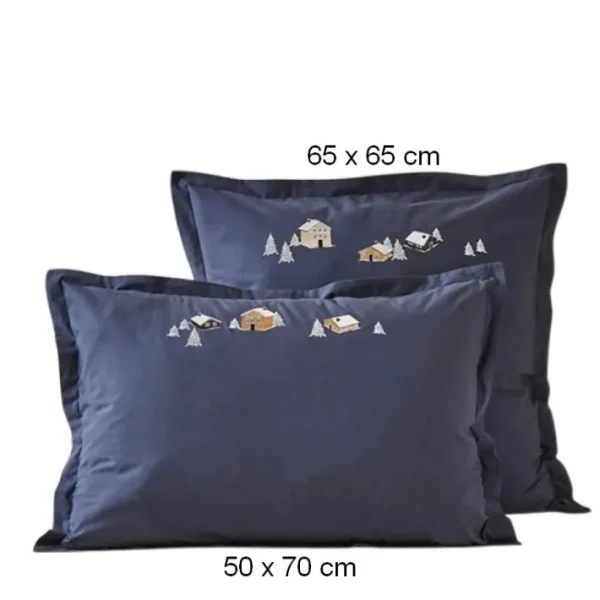 Taie d'oreiller Percale Au Cœur de La Vallée Pierre Bleue, Sylvie Thiriez
