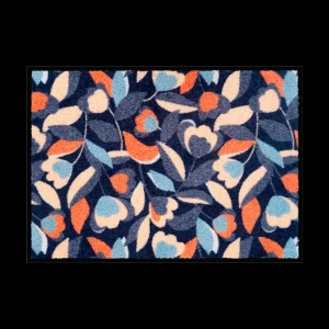 Tapis de patio Tulipes bleues, Derrière la porte