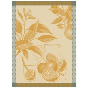 Torchon Eaux d'Agrumes Mandarine, Le Jacquard Français