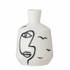 Vase Blanc en Grès Norma, Bloomingville